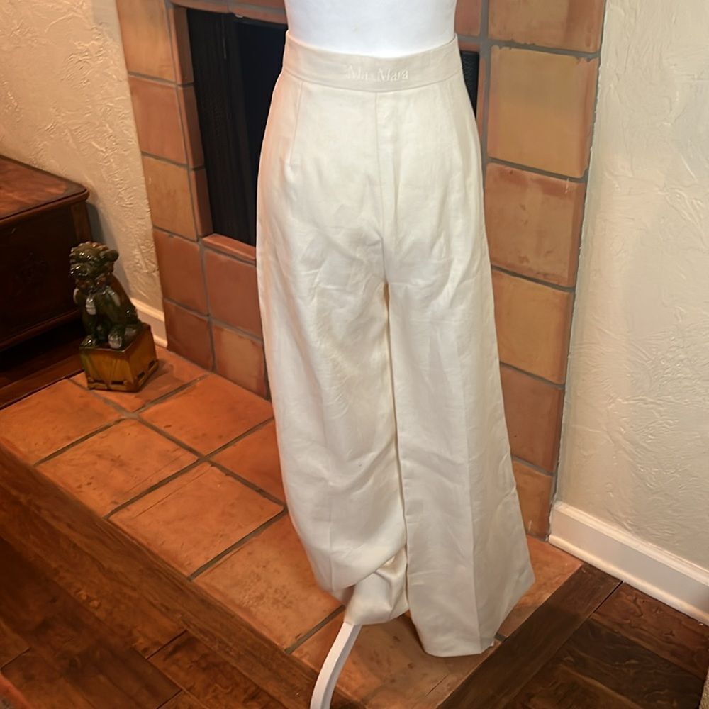 MaxMara Boemia Linen/Twill Pantsuit, Ivory, size 10 - Picture 13 of 16